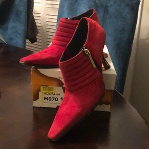 Donald Pliner Monica Red Suede Bootie